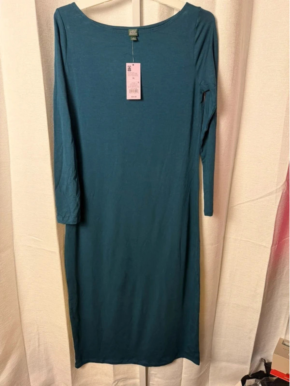 Wild Fable Dark Teal Green Long Sleeve Midi Dress XL